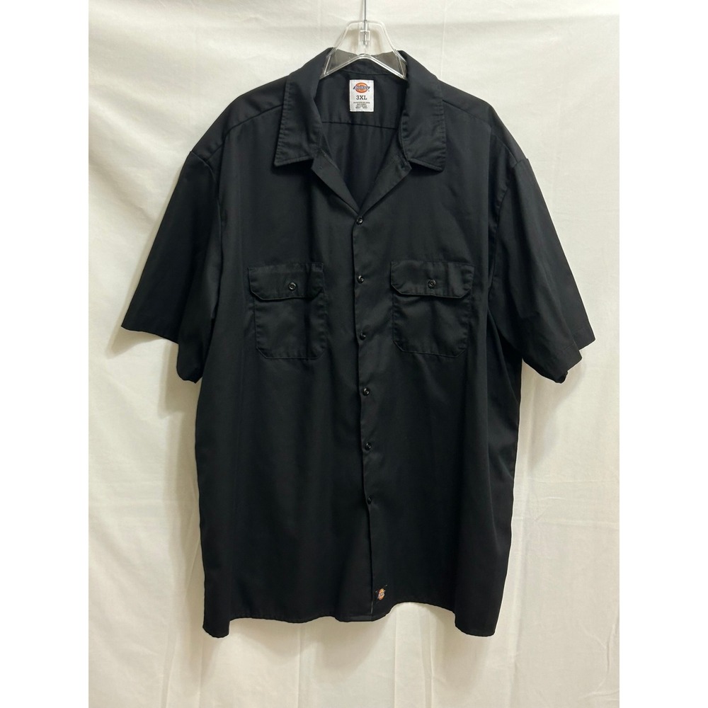 Dickies Unisex 3XL Black Short Sleeve Button Up Work Shirt Twill 1574 BK